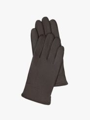 Brązowe rękawiczki ze skóry licowej. Brązowe rękawiczki męskie Ryłko, bez wzorów, ze skóry, eleganckie. Za 129.99 zł.