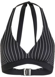 Biustonosz bikini z ramiączkami łączonymi na szyi, z poliamidu z recyklingu. Czarne bikini damskie bonprix, bez wzorów. Za 59.99 zł.
