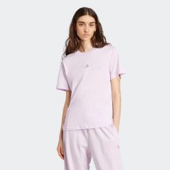 Koszulka damska ADIDAS Gym & Pilates. Szare koszulki sportowe damskie Adidas, s, bez wzorów, z bawełny, klasyczne, bez kołnierzyka. W wyprzedaży za 79.99 zł.