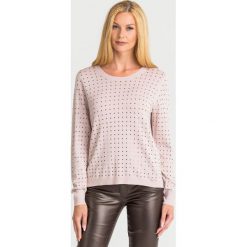 SWETER Liu Jo. Czerwone swetry damskie Liu Jo, z aplikacjami, z materiału, z asymetrycznym kołnierzem, bez ramiączek, bez kaptura. Za 689.00 zł.