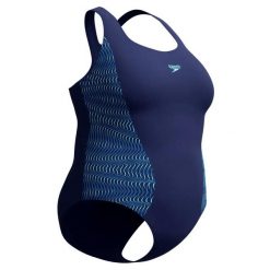 Damski kostium kąpielowy 1-częściowy Speedo Placem Medalist. Niebieskie kostiumy jednoczęściowe damskie Speedo, bez wzorów, z elastanu, klasyczne, na fitness i siłownię. Za 257.50 zł.