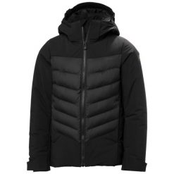 Kurtka z kapturem dla dziewczynki Helly Hansen Astra. Czarne buty zimowe dziewczęce Helly Hansen, bez wzorów, z puchu, bez zapięcia. Za 801.50 zł.