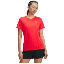 Koszulka T-Shirt Damski Under Armour Treningowy Szybkoschnący Lekki Tech. Czerwone koszulki sportowe damskie Under Armour, bez wzorów, sportowe, bez kołnierzyka. Za 119.99 zł.