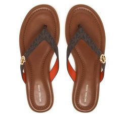 Japonki MICHAEL Michael Kors. Brązowe klapki damskie MICHAEL Michael Kors, bez wzorów, bez obcasa. Za 479.99 zł.