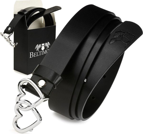 Beltimore Beltimore skórzany pasek damski klamra serca D55. Paski damskie Beltimore, bez wzorów. Za 52.79 zł.
