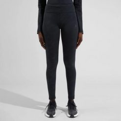 Legginsy do biegania damskie Odlo ZEROWEIGHT PRINT REFLECTIVE. Czarne legginsy damskie Odlo, m, bez wzorów, z elastanu, do biegania. Za 499.99 zł.