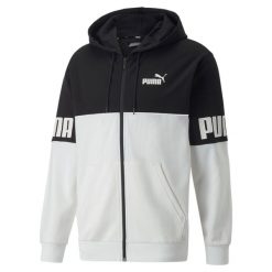 Bluza z kapturem z pełnym zamkiem błyskawicznym Puma Power Colorblock TR. Białe bluzy sportowe męskie Puma, xl, bez wzorów, z kapturem, na fitness i siłownię. W wyprzedaży za 223.30 zł.
