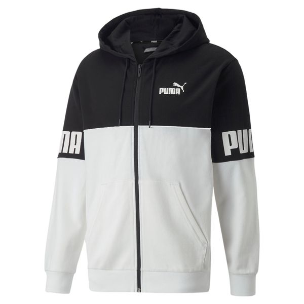 Bluza z kapturem z pełnym zamkiem błyskawicznym Puma Power Colorblock TR. Białe bluzy męskie Puma, xl, bez wzorów, z kapturem, na fitness i siłownię. W wyprzedaży za 222.55 zł.