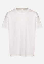 Biała Koszulka T-shirt z Bawełny Fodarella. Białe t-shirty męskie Born2be, m, z aplikacjami, z bawełny, eleganckie, bez kołnierzyka. Za 44.99 zł.