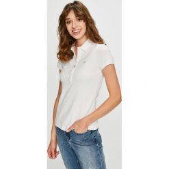 Lacoste - Top. Szare topy damskie Lacoste, z bawełny, z krótkim rękawem. W wyprzedaży za 279.90 zł.