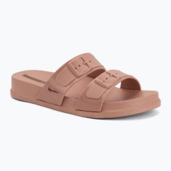 Klapki damskie Ipanema Leme Slide. Czerwone klapki damskie Ipanema, bez wzorów, z materiału, eleganckie, bez obcasa. Za 109.99 zł.