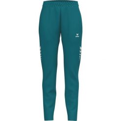 Spodnie treningowe Erima Celebrate 125 niebieskie. Niebieskie spodnie sportowe damskie Erima, bez wzorów, z dzianiny, na fitness i siłownię. Za 179.36 zł.