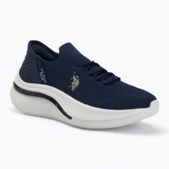 Buty damskie U.S. Polo Assn. CLAUDE003. Niebieskie obuwie sportowe damskie U.S. Polo Assn., bez wzorów, z elastanu, do biegania. Za 229.99 zł.