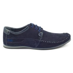 KOMODO Buty Męskie mokasyny 875 granatowe niebieskie. Niebieskie mokasyny męskie na lato, z jeansu, eleganckie, bez zapięcia. Za 377.80 zł.