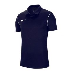 Koszulka do piłki nożnej męska Nike Polo Park 20. Niebieskie koszulki polo męskie Nike, m, bez wzorów, sportowe, bez ramiączek. Za 112.94 zł.