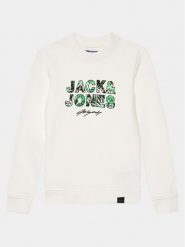 Jack & Jones Junior Bluza 12235517 Biały Standard Fit. Białe bluzy dla chłopców Jack & Jones Junior, bez wzorów, z syntetyku, bez ramiączek, bez kaptura. Za 79.99 zł.