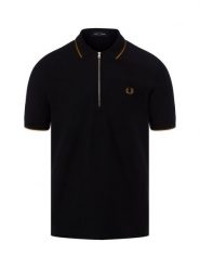 Fred Perry koszulka polo Mężczyźni Bawełna (100%) czarny, L. Czarne koszulki polo męskie Fred Perry, l, bez wzorów, z bawełny, bez kołnierzyka, bez ramiączek. Za 599.95 zł.