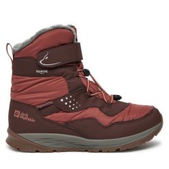 Śniegowce Jack Wolfskin. Brązowe buty zimowe chłopięce Jack Wolfskin, bez wzorów, z polaru, bez zapięcia. Za 259.99 zł.