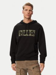 HUGO Bluza Necdysis 50566028 Czarny Regular Fit. Czarne bluzy męskie Hugo, m, bez wzorów, z bawełny, bez kaptura. Za 499.99 zł.