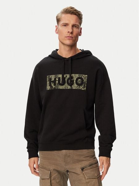 HUGO Bluza Necdysis 50566028 Czarny Regular Fit. Czarne bluzy męskie Hugo, m, bez wzorów, bez kaptura. Za 499.99 zł.