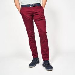 Spodnie do golfa chino męskie Inesis MW500 bawełniane. Fioletowe buty sportowe męskie INESIS, z bawełny, bez zapięcia, na golfa. Za 119.99 zł.