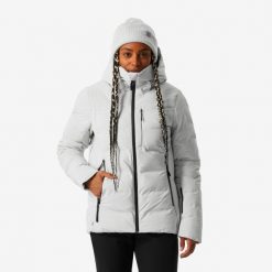 Kurtka narciarska i snowboardowa damska Quechua 500 Warm. Brązowe kurtki damskie WED'ZE, xl, bez wzorów, z włókna, bez kaptura, narciarskie. Za 529.99 zł.