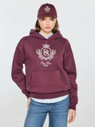 Bluza damska z kapturem i haftowanym logo bordowa afraja 604. Czerwone bluzy damskie Big Star, l, bez wzorów, z kapturem. Za 249.99 zł.