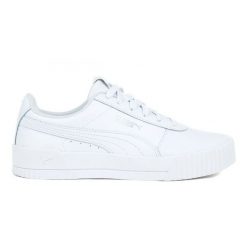 Buty Puma Carina L 370325 02 białe. Białe obuwie sportowe damskie bez wzorów, z gumy. Za 329.02 zł.