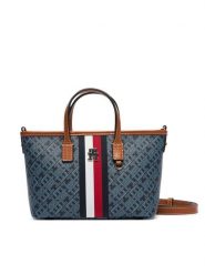 Tommy Hilfiger Torebka Th Monoplay Mini Tote Corp AW0AW19177 Granatowy. Niebieskie torebki do ręki damskie Tommy Hilfiger, bez wzorów, ze skóry, bez dodatków. Za 699.99 zł.
