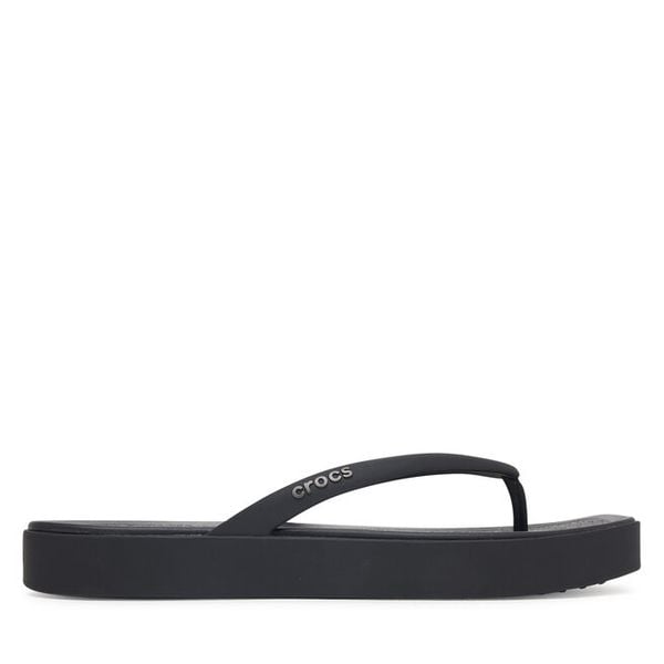 Japonki Crocs. Czarne klapki damskie Crocs, bez wzorów, bez obcasa. Za 179.99 zł.