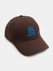 Bawełniana czapka z daszkiem - brązowy. Brązowe czapki i kapelusze damskie Sinsay, bez wzorów, z bawełny. Za 19.99 zł.