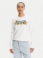 Versace Jeans Couture Bluza 78HAIC06 Biały Regular Fit. Białe bluzy damskie Versace Jeans Couture, xs, bez wzorów, z bawełny, bez kaptura. Za 809.99 zł.