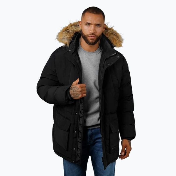 Kurtka męska Pitbull Forest Hooded Parka. Czarne kurtki męskie PITBULL, na zimę, m, bez wzorów, z materiału, sportowe, bez kaptura. Za 459.99 zł.