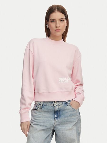 Karl Lagerfeld Jeans Bluza B2W20039 Różowy jasny Regular Fit. Czerwone bluzy damskie Karl Lagerfeld Jeans, l, bez wzorów, z jeansu, bez kaptura. Za 543.99 zł.