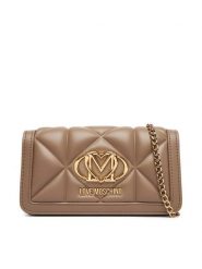 LOVE MOSCHINO Torebka JC5640PP0PLC0105 Beżowy. Brązowe kopertówki damskie Love Moschino, bez wzorów, ze skóry, bez dodatków. Za 699.99 zł.
