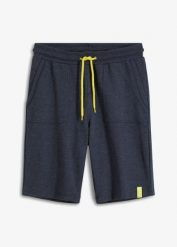 Bermudy dresowe, regular fit. Niebieskie szorty męskie bonprix, m, bez wzorów, z dresówki. Za 79.99 zł.