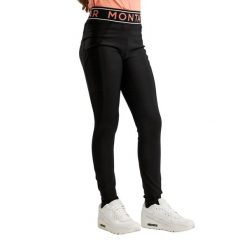 Dziewczęce legginsy jeździeckie z pełną przyczepnością Montar MoAva VIV Logo. Czarne legginsy dla dziewczynek MONTAR, bez wzorów. Za 400.50 zł.