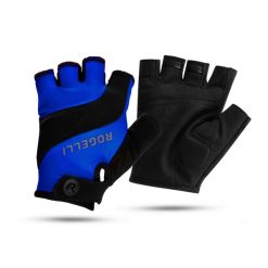 Rękawiczki rowerowe męskie Rogelli PHOENIX II. Niebieskie rękawiczki męskie Rogelli, na lato, bez wzorów, sportowe. W wyprzedaży za 55.00 zł.