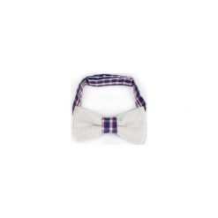 MUCHA LNIANA GOTOWA CREME PLAID. Brązowe krawaty i muchy R3s men's accessories, ze lnu. Za 69.00 zł.