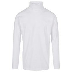 Bluza Z Długim Rękawem Unisex Turtle Neck Dla Dorosłych. Białe bluzy męskie BUILD YOUR BRAND, m, bez wzorów, bez kaptura. Za 99.99 zł.