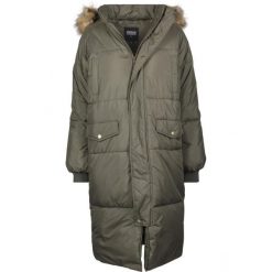 Parka dla kobiet Urban Classic Oversize coat. Czarne kurtki damskie Urban Classics, na zimę, bez wzorów, bez kaptura. Za 464.50 zł.