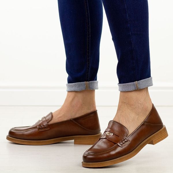 Brązowe mokasyny damskie Potocki 12678. Brązowe mokasyny damskie POTOCKI, z jeansu, biznesowe. Za 169.00 zł.