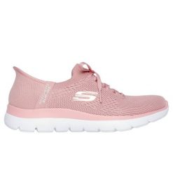 Buty Skechers Slip-ins: Summits - New Daily 150263 różowe. Czerwone obuwie sportowe damskie bez wzorów, z dzianiny. Za 588.17 zł.