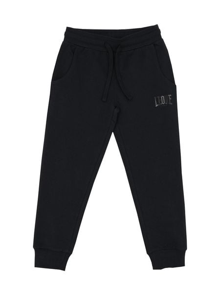 Dziewczęce czarne spodnie dresowe. Czarne spodnie sportowe dla dziewczynek LEONE 1947 APPAREL, bez wzorów, z dresówki, na fitness i siłownię. Za 105.21 zł.