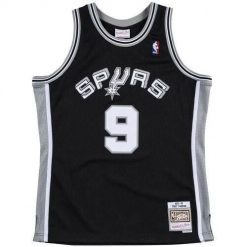 Koszulka Nba San Antonio Spurs Tony Parker. Czarne koszulki sportowe męskie Mitchell & Ness, bez wzorów, bez kołnierzyka, bez ramiączek, do koszykówki. W wyprzedaży za 421.50 zł.