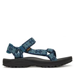 Sandały Teva. Niebieskie sandały damskie Teva, bez wzorów, bez obcasa, na płaskiej podeszwie, bez zapięcia. Za 309.99 zł.
