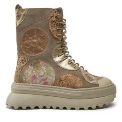 Trzewiki Maciejka. Brązowe botki damskie Maciejka, bez obcasa, na płaskiej podeszwie, bez zapięcia. Za 529.99 zł.