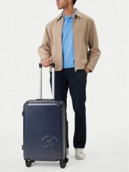 Beverly Hills Polo Club Walizka średnia CEO-BHPC-M-009-09-NAVY Granatowy. Niebieskie walizki męskie Beverly Hills Polo Club, bez wzorów, z tworzywa sztucznego, średnie. Za 359.99 zł.