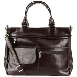 Torebka skórzana damska kuferek DAN-A T88 czekoladowa. Brązowe torebki do ręki damskie DAN-A, bez wzorów, ze skóry, eleganckie, bez dodatków. Za 359.99 zł.