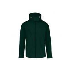 Kurtka z kapturem Kariban Softshell. Zielone kurtki męskie KARIBAN, m, bez wzorów, z elastanu, z kapturem. Za 307.00 zł.